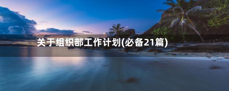 关于组织部工作计划(必备21篇)