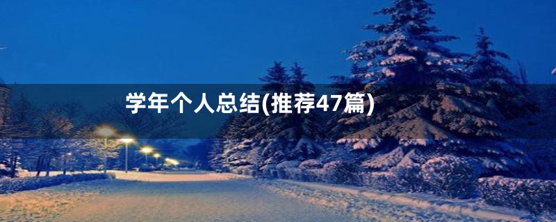 学年个人总结(推荐47篇)