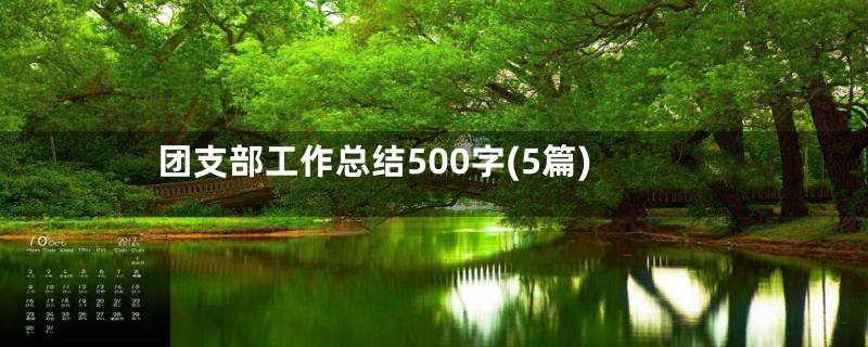 团支部工作总结500字(5篇)