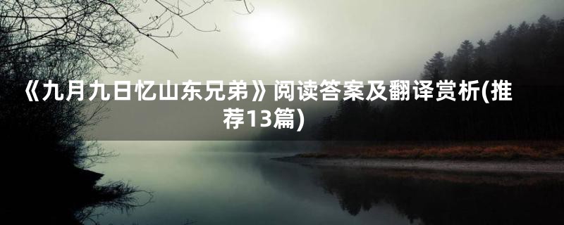 《九月九日忆山东兄弟》阅读答案及翻译赏析(推荐13篇)