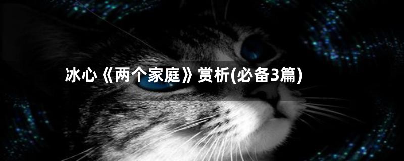 冰心《两个家庭》赏析(必备3篇)