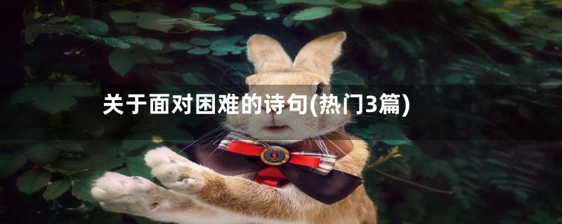 关于面对困难的诗句(热门3篇)