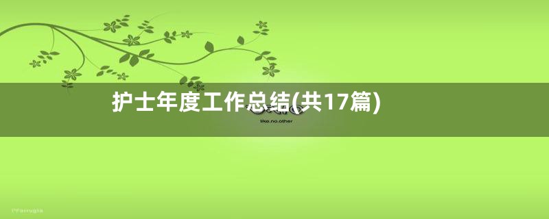 护士年度工作总结(共17篇)