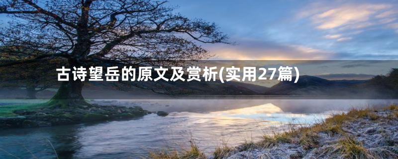 古诗望岳的原文及赏析(实用27篇)