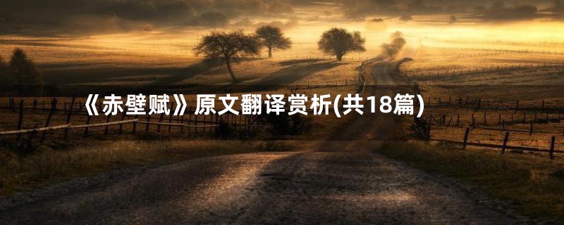 《赤壁赋》原文翻译赏析(共18篇)