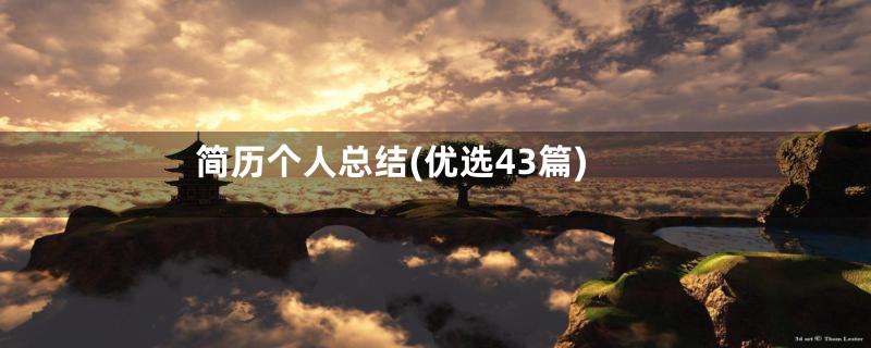 简历个人总结(优选43篇)
