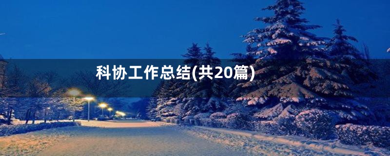 科协工作总结(共20篇)