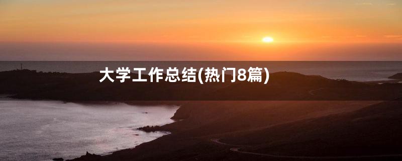大学工作总结(热门8篇)