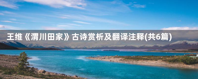 王维《渭川田家》古诗赏析及翻译注释(共6篇)
