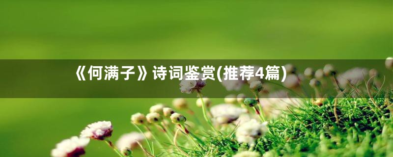 《何满子》诗词鉴赏(推荐4篇)