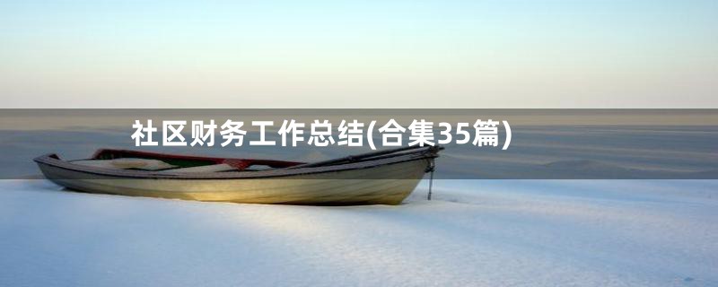 社区财务工作总结(合集35篇)