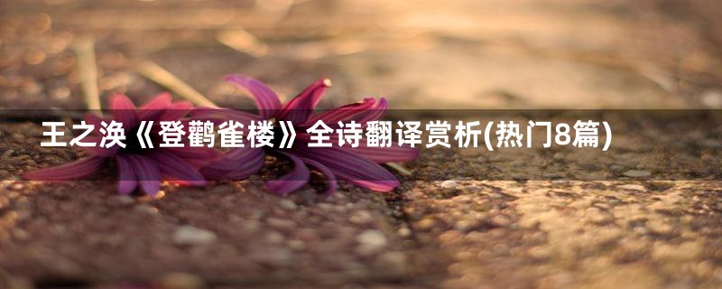 王之涣《登鹳雀楼》全诗翻译赏析(热门8篇)