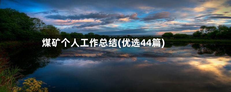 煤矿个人工作总结(优选44篇)