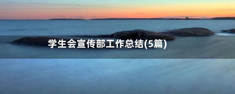学生会宣传部工作总结(5篇)