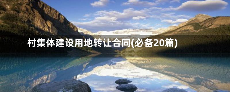 村集体建设用地转让合同(必备20篇)