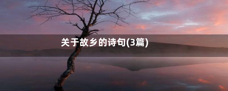 关于故乡的诗句(3篇)