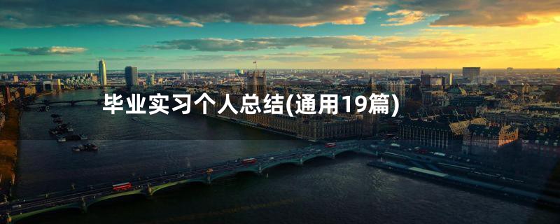 毕业实习个人总结(通用19篇)