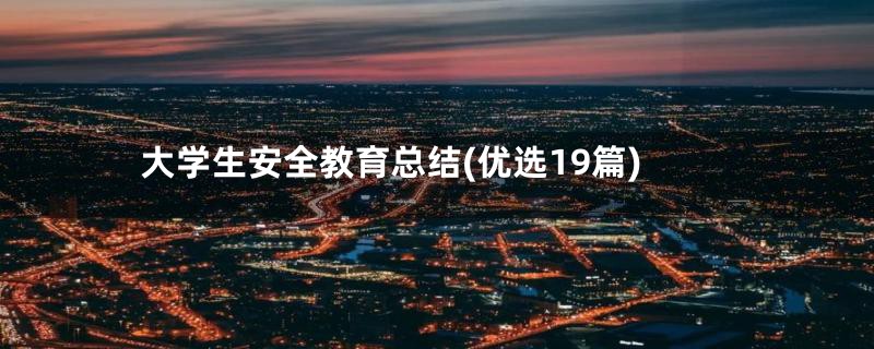 大学生安全教育总结(优选19篇)