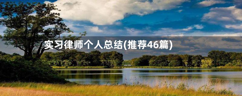 实习律师个人总结(推荐46篇)