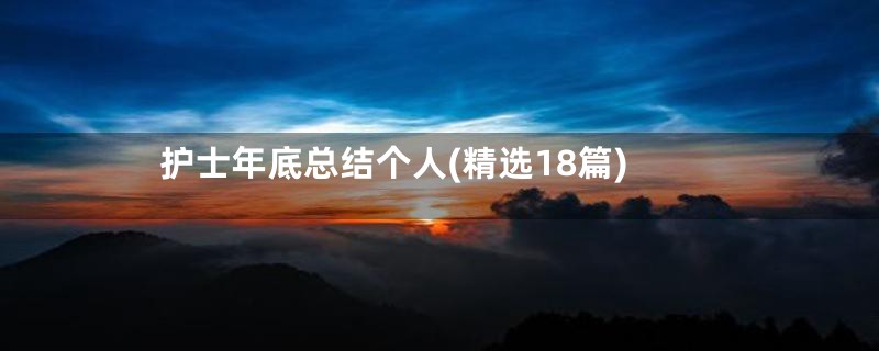 护士年底总结个人(精选18篇)