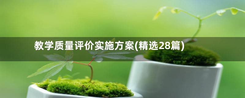 教学质量评价实施方案(精选28篇)