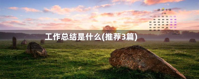 工作总结是什么(推荐3篇)